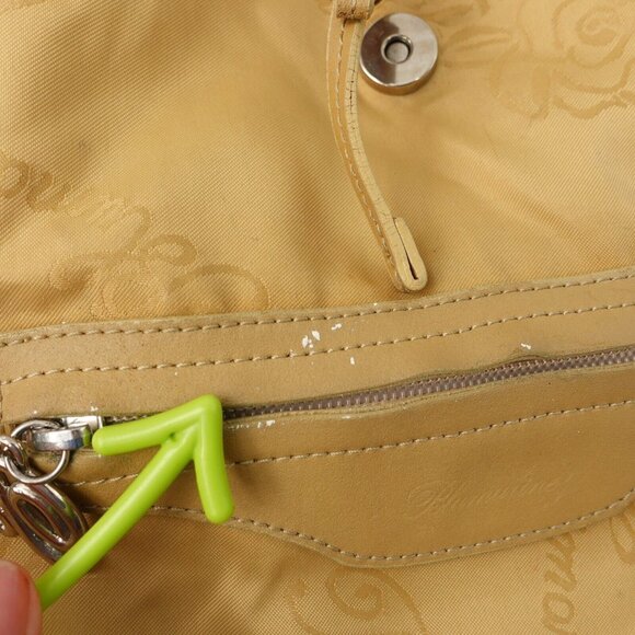 Beige Leather Nylon Backpack MEDIUM Light Italian Luxury Rose ITALY BLUMARINE - Picture 14 of 16